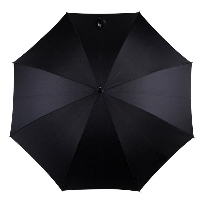 Auto Walker Leatherette Crook Plain Black Umbrella  Extra Image 1